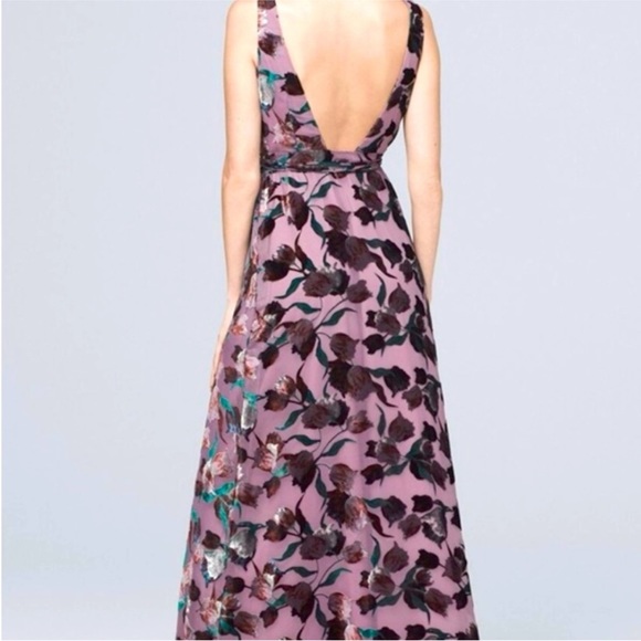 Aidan by Aidan Mattox Velvet Wrap Maxi Dress Gown - Picture 3 of 11